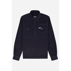 NEW AMUNDSEN men's ranger velvet half-zip shirt in faded navy